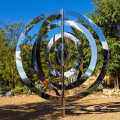 Abstract matel craftstatue polished stainless steel circle sculpture
